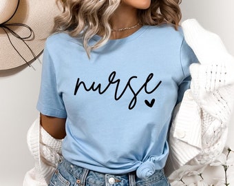 Nurse Heart Shirt, Nurse Shirt, Nurse Shirt Women, Nurse Gift Shirt, Nurse Tees, Nurse T-Shirts, Nurse Shirt Gift, Cute Nurse Typography Tee
