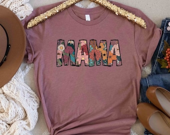 Mama Shirt, Wildflowers Mama Shirt, Retro Mom TShirt, Mother's Day Gift, Flower Shirts for Women, Floral New Mom Gift, Gift For Mama,Mom Tee
