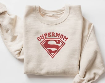 Embroidery Super Mom Mother&#39;s Day Shirt,Super Mama Embroidery Sweatshirt,Mother&#39;s Day Embroidery Shirt,Embroidery Mother Gift