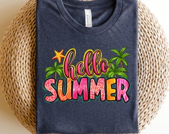 Hello Summer Shirt-Summer Shirts For Women - Beach Shirt - Summer Shirt - Beach Shirts For Women - Vacation Shirt