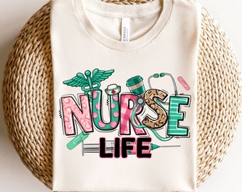 Nurse Shirt, Leopard Print Nurse Life, Nurse Life T-Shirt, Registered Nurse Shirts, Nursing School Shirt, Leopard Print Nurse Life Shirt
