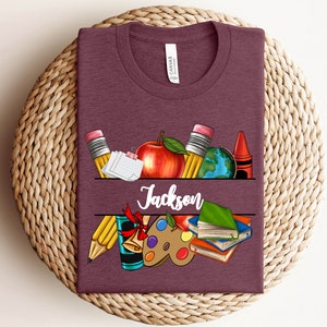 Custom Teacher Shirt With Print Pencils,Last Name Teacher Shirt,Personalized Teacher Sweatshirt,Cozy Teacher Shirt,Back to School Gift