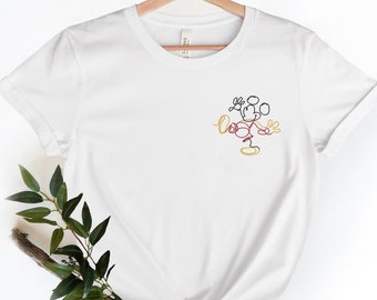 Camisa de bordado de Disney, camisa de vacaciones de bordado a juego de Disney, camisa de bordado de vacaciones familiares de Disney, camisa de bordado de Mickey