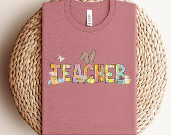 Teacher Bunny Shirt, Teacher Bunny Easter Sweatshirt, Easter Teacher Tee, Easter Teacher Shirt, Teacher Shirt, Easter Gift For Teachers