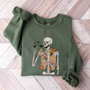 Sweatshirt dansend skelet, Halloween-sweater, grappige Halloween-hoody, shirt Halloween-feest, dames Halloween, Halloween-cadeau, herfstshirt