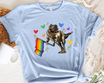 LGBT Kids Shirt, Rainbow Shirt, Dinosaur Shirt, Trans Pride, Youth Rainbow LGBT Tee, Trans Kids Tee, LGBTQ Pride, Protect Trans Youth Shirt