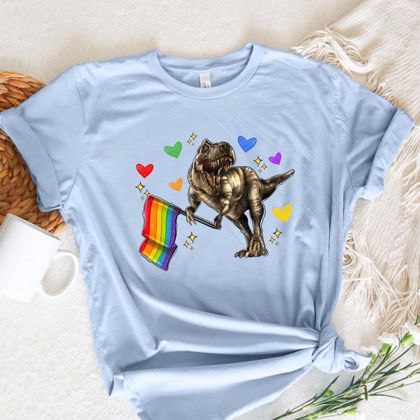 LGBT Kids Shirt, Rainbow Shirt, Dinosaur Shirt, Trans Pride, Youth Rainbow LGBT Tee, Trans Kids Tee, LGBTQ Pride, Protect Trans Youth Shirt