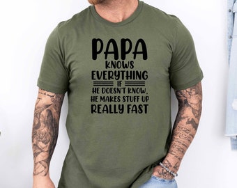 Papa Knows Everything Shirt,New Dad Shirt,Dad Shirt,Daddy Shirt,Father's Day Shirt,Best Dad shirt,Gift for Dad,Gift for Papa Shirt