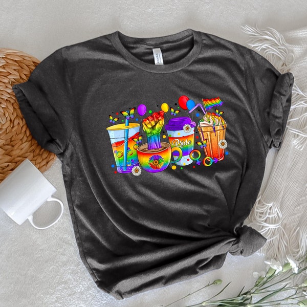 LGBT Coffee Shirt - Pride Drinks Shirt - Pride Coffee Cup Shirt - Gay Pride Shirt - Pride Month Shirt - Pride Ally Shirt