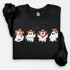 Halloween Cowboy Sweatshirt, Halloween Western Sweatshirt, Halloween Tee, Halloween Cowboy Ghost Tee, Western Shirt, Funny Halloween Shirt