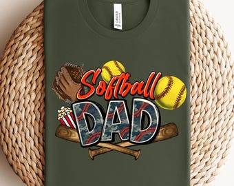 Camiseta de papá de sóftbol, camiseta para el día del juego, regalo para entrenador de sóftbol, papá deportista, regalo para papá, día del padre, regalo de cumpleaños para papá, camiseta para abuelo
