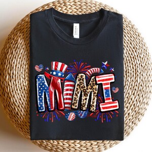 Bella Canvas Mimi T-Shirt, 4th Of July Shirt, Gifts For Grandma, Patriotic Mimi Tee, Gifts For Mother&#39;s Day, Trendy Grandma USA T-Shirt
