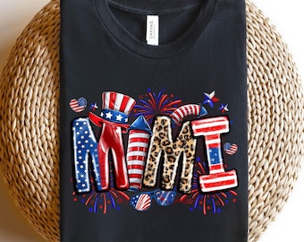 Bella Canvas Mimi T-Shirt, 4th Of July Shirt, Gifts For Grandma, Patriotic Mimi Tee, Gifts For Mother's Day, Trendy Grandma USA T-Shirt