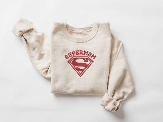 Embroidery Super Mom Mother's Day Shirt,Super Mama Embroidery Sweatshirt,Mother's Day Embroidery Shirt,Embroidery Mother Gift