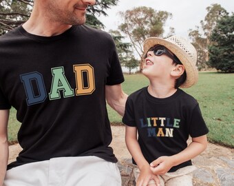 Retro Little Man And Dad Matching Shirts, Retro Boys And Dad Shirt, Dad and Son matching Shirt,daddy and me shirt,Father birthday Gift