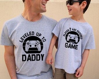 Leveled up Shirt,Dad and son matching Shirts Shirt,New Dad Shirt,Dad Shirt,Daddy Shirt,Father's Day Shirt,Gift for Dad