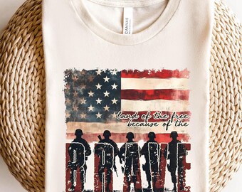 Memorial Day Shirt, Land of the brave Shirt, Patriotic American Flag Shirt, Army Shirt, Heart Memorial Day Shirt, American Flag Heart Shirt