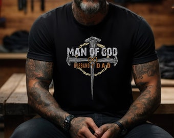 Camisa de papá del hombre de Dios, camisa de papá del marido del hombre de Dios, camisa de papá de la bandera de EE. UU., camiseta del día del padre, camiseta de papá de Dios, regalo del día del padre