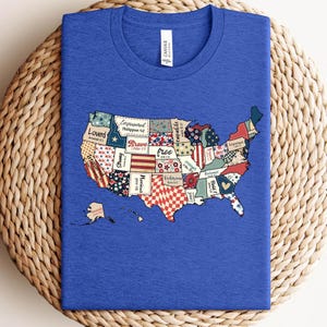 Retro USA Karte Shirt, 4. Juli Shirt, Amerika Karte Shirt, Unabhängigkeitstag Shirt, USA Shirt, Retro USA T-Shirt, religiöses Shirt