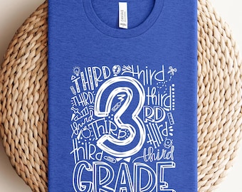 3.Klasse Shirt,3.Grad T-Shirt,Geschenk für Mädchen und Jungen,dritter Erster Schultag,Back to School Geschenk für Kinder,3.Klasse Shirt Mädchen