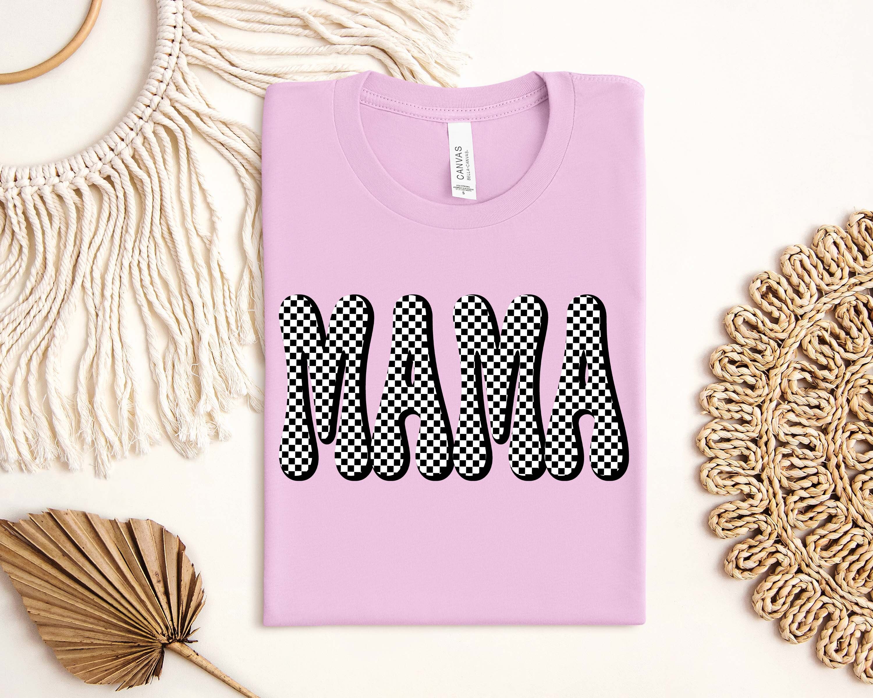 Mama Shirt, Retro Mama Shirt, Checkered Mama Shirt, Mama Tee