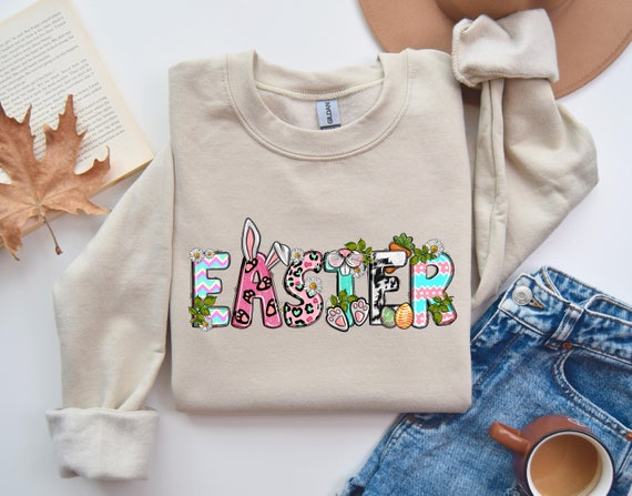 Happy Easter Shirt,Matching Easter Shirts,Cute Easter Tee,Colorful Easter Shirts for Women,Easter Gift for Her,Easter Sweatshirt Gift