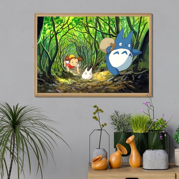 Studio Ghibli Totoro Spirited Away Wall Art Japanese Retro Anime Poster Anime Wall Art Aesthetics Print Japan Art Home Bedroom Decor Gift