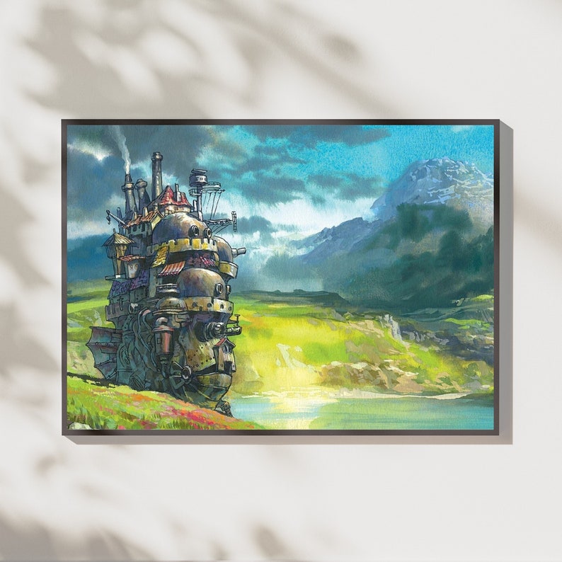Howl's Moving Castle Studio Ghibli Wall Art Japanese Retro - Etsy