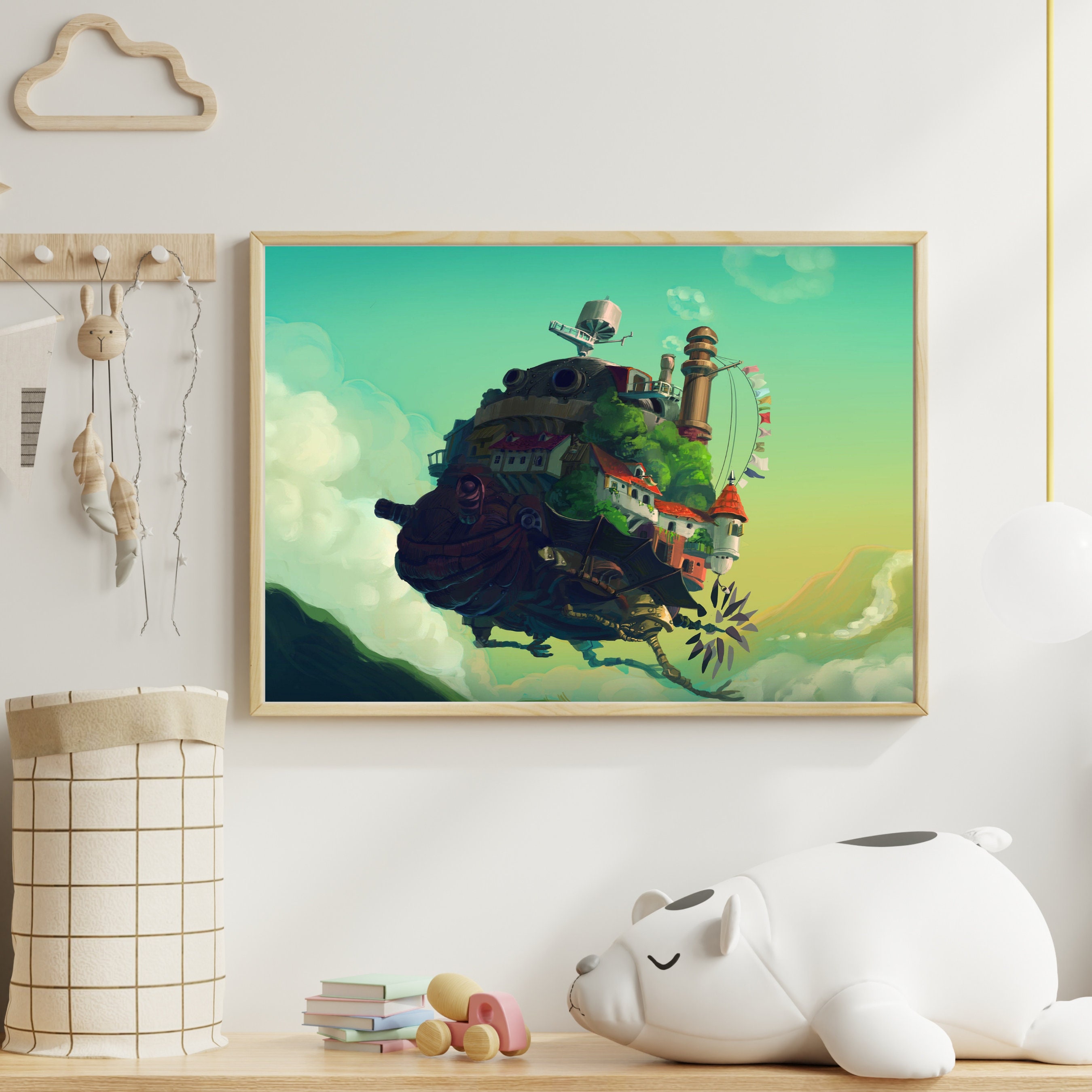 Howl's Moving Castle Studio Ghibli Wall Art Japanese Retro - Etsy