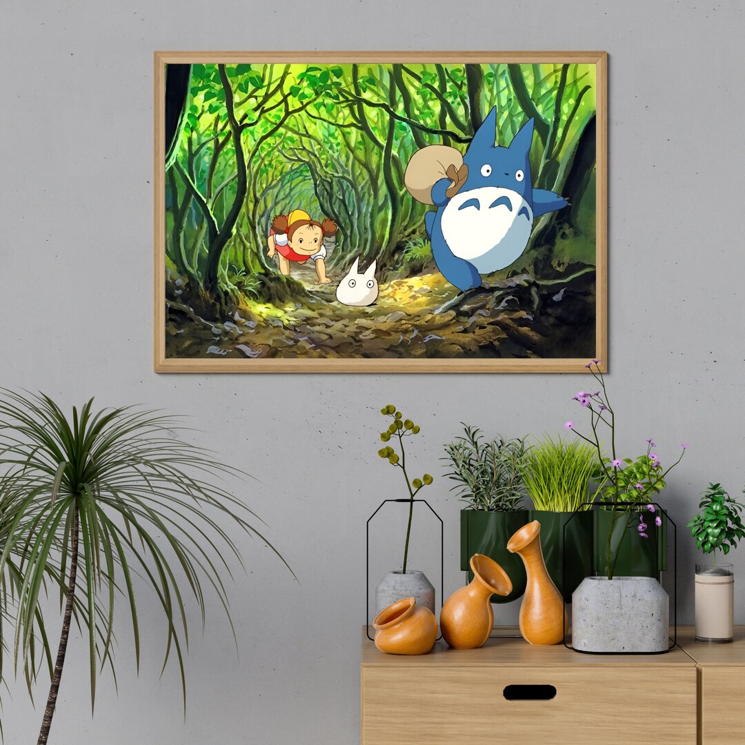 Studio Ghibli Totoro Spirited Away Wall Art Japanese Retro Anime Poster ...