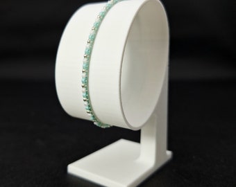 Bracciale di perle, minimalista, partner regalo, gioielli da sposa, braccialetto bianco turchese, una sensazione come l'estate, il sole, la spiaggia e il mare