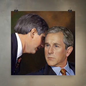 George Bush Gets Some News | Meme Art Re-imagined in Renaissance Painting Style on Premium Matte Paper