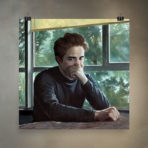 Edward Cullen pega um cheiro | Meme Art reimaginado no estilo de pintura renascentista em papel fosco premium
