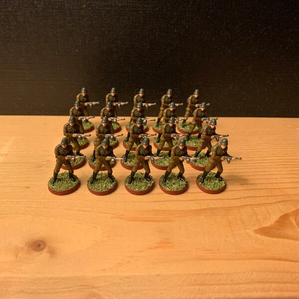 20  Painted Axis and Allies Game Pieces.  20 Russian Infantry.