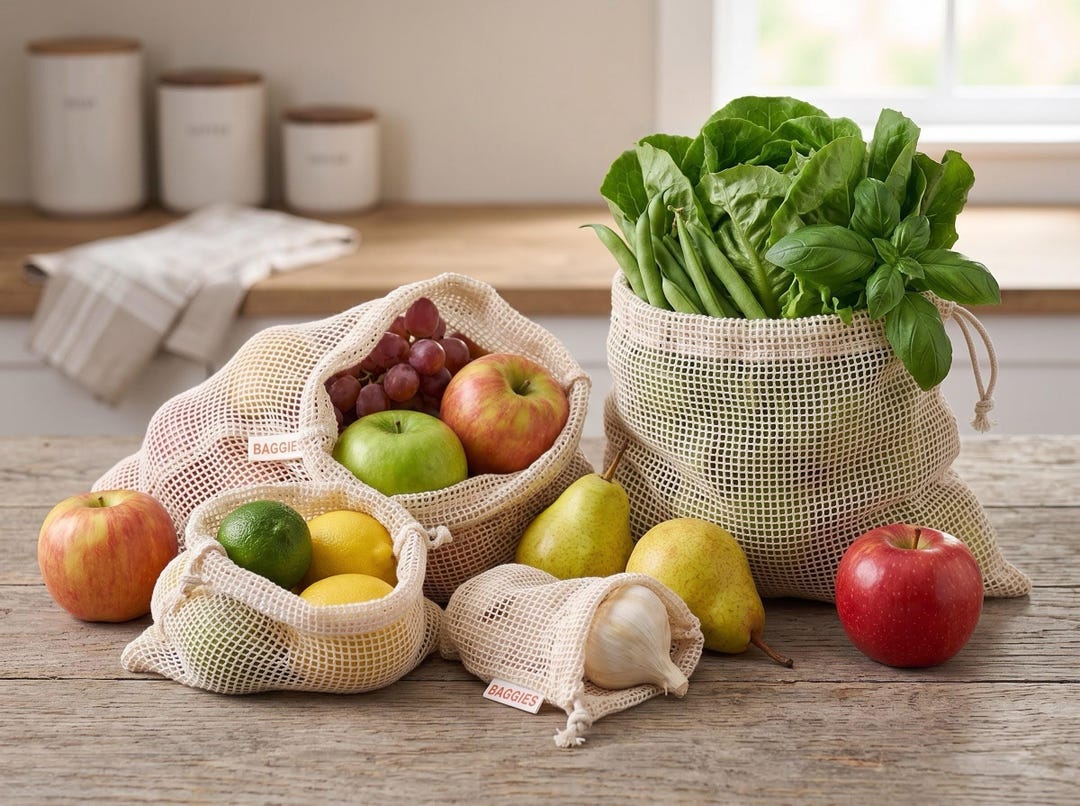 Totes Produce Cotton Mesh Produce Bags – Reusable, Eco-friendly, Zero Waste Grocery ...