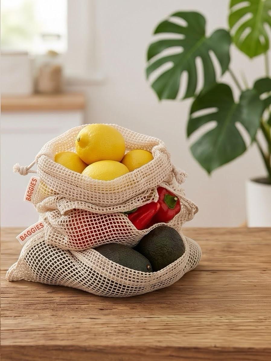 Totes Produce Cotton Mesh Produce Bags – Reusable, Eco-friendly, Zero Waste Grocery ...