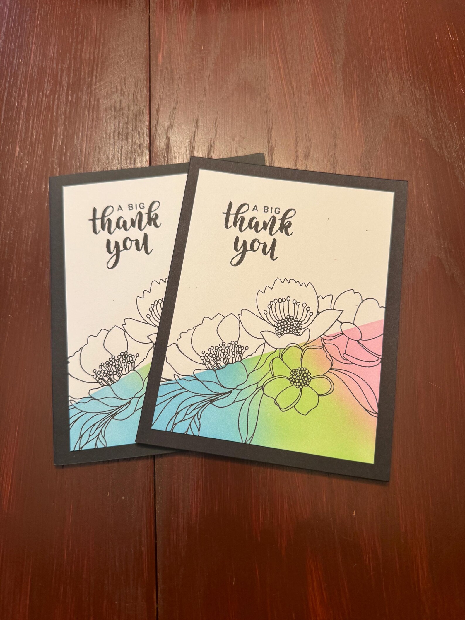 Thank You Cards, Set of 2, Handmade Note Cards - Etsy