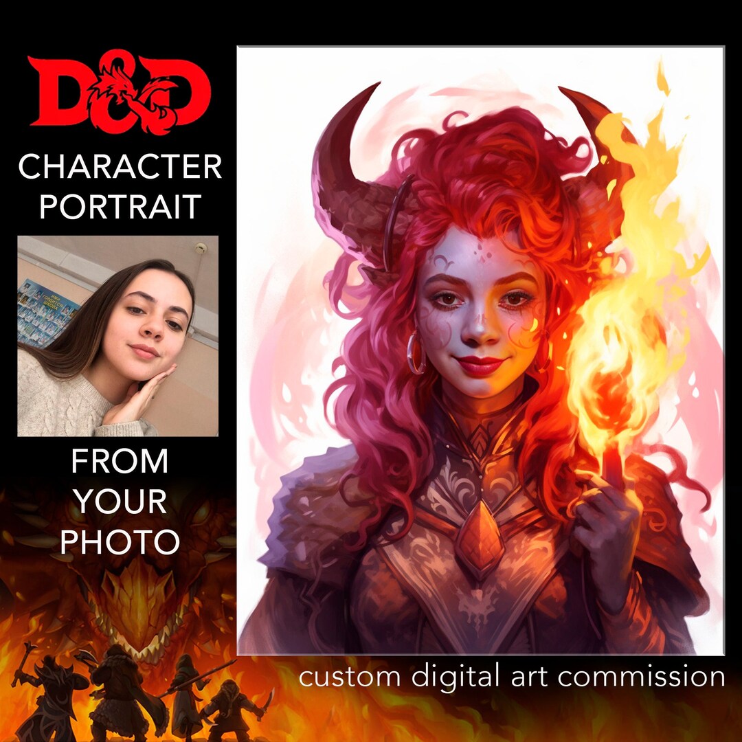 Dnd Custom Characters Commission, Fantasy Female Character Portrait