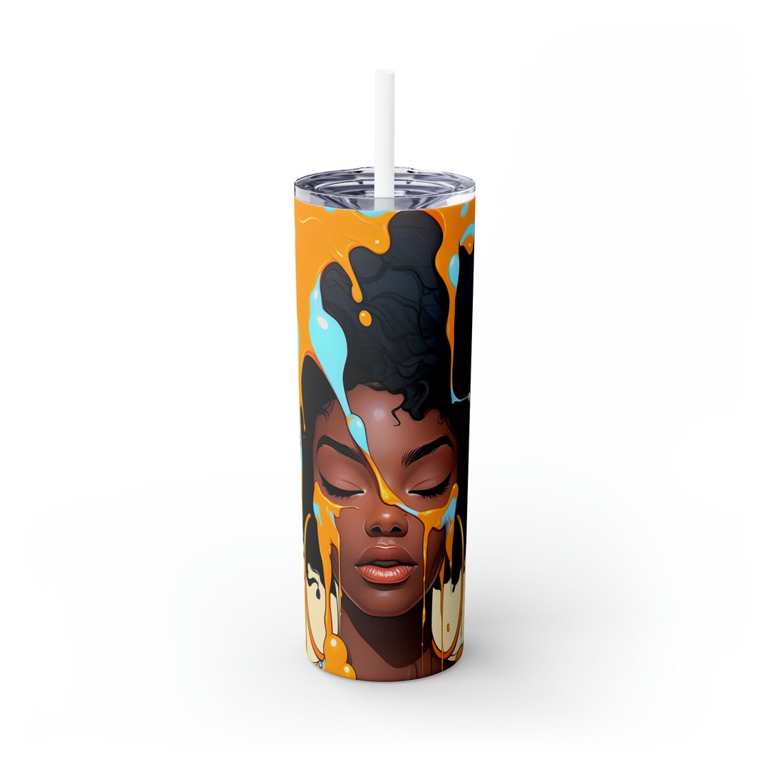 Afro Melanin Queen Tumbler With Straw 20oz Etsy