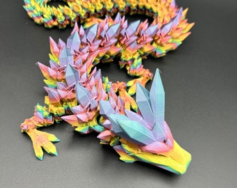 Cinderwing3D Crystal Dragon - Exquisite 3D Printed Mythical Sculpture, Custom Orders Welcome