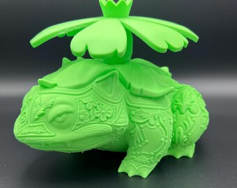 Ornamental Venusaur 3D Print | Pokémon Inspired Figure | Gamer Desk Decor | Anime Collectible | Custom Size & Color Available