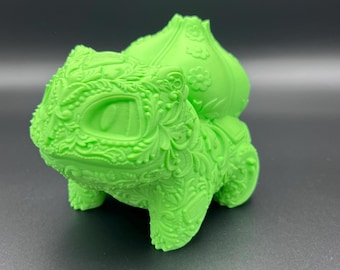 Ornamental Bulbasaur 3D Print | Detailed Anime Desk Decor | Collectible Gamer Figure