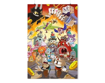 Cabeza de copa / Póster del juego / Color HD / Regalo del póster del juego / Póster de pared / Póster impreso / Regalo del póster del anime