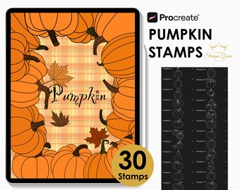 Pumpkin Procreate Stamps: Fall & Thanksgiving Brush Set (Digital Download)