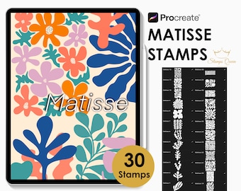 Matisse Procreate Brush Set,  Abstract & Boho Shape Stamps, Procreate Elements for Digital Art, Procreate Bundle