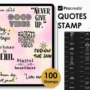 Procreate Quote Stamps – Motivational & Aesthetic Text Stamps for Digital Art