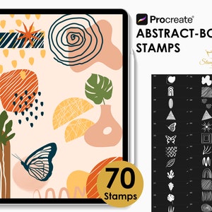 Abstract and Boho Procreate Stamps, Procreate brushes, Abstract Shape Stamps