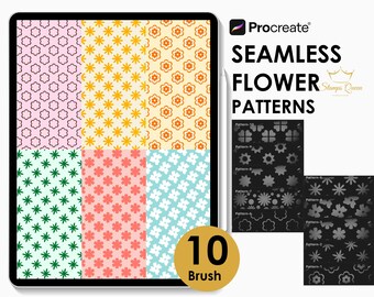 Seamless Flower Pattern Brushes for Procreate (Digital Download)