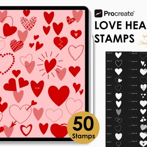 Procreate Love Herzen Stempel, Herz Pinsel, Love Stamps, Procreate Formen, Procreate Doodle