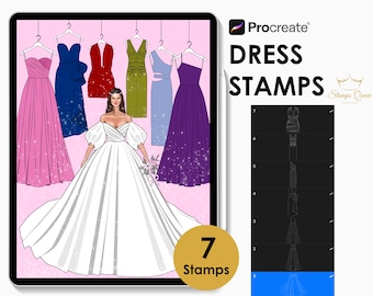 Procreate Dress Stamps: Fashion Design Clothes Stamps (Digital Product)
